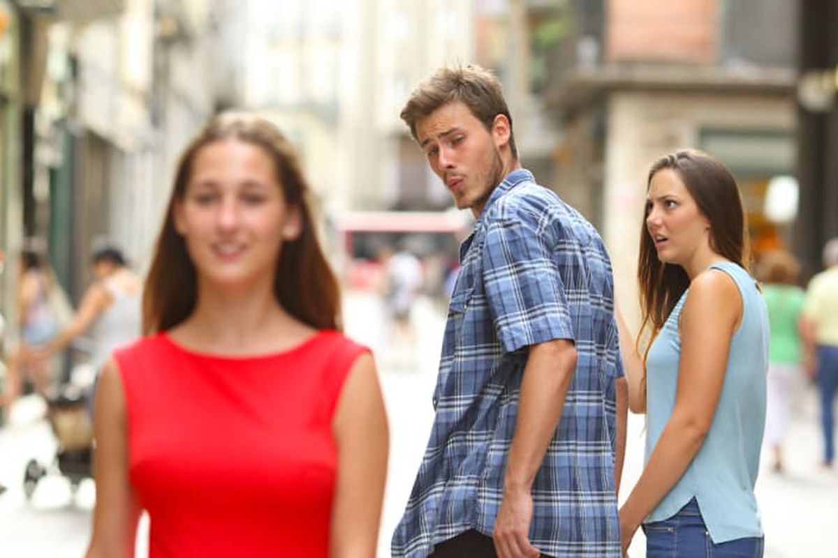 Distracted Boyfriend meme about Popov Leather